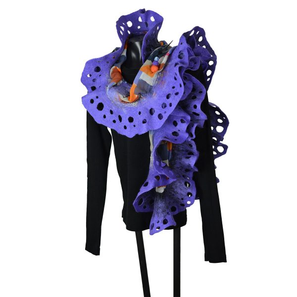Purple Felted Silk & Merino Wrap/Scarf
