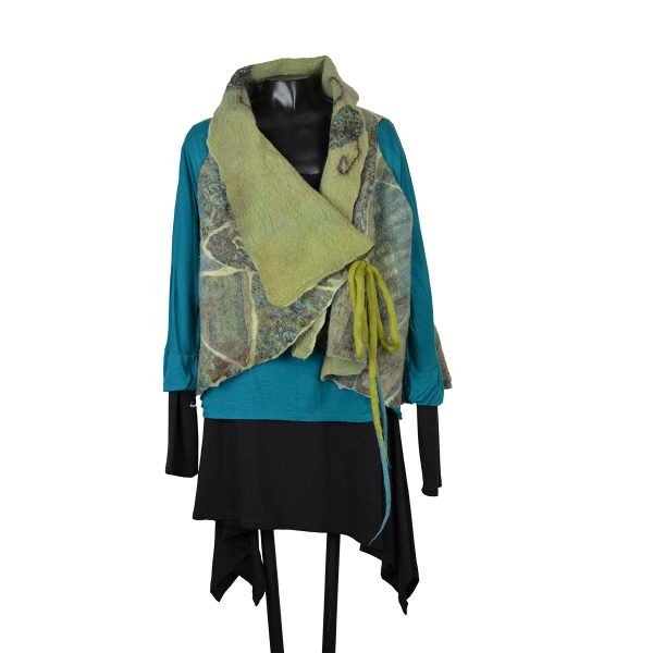Green/Gray Nuno Felted Vest